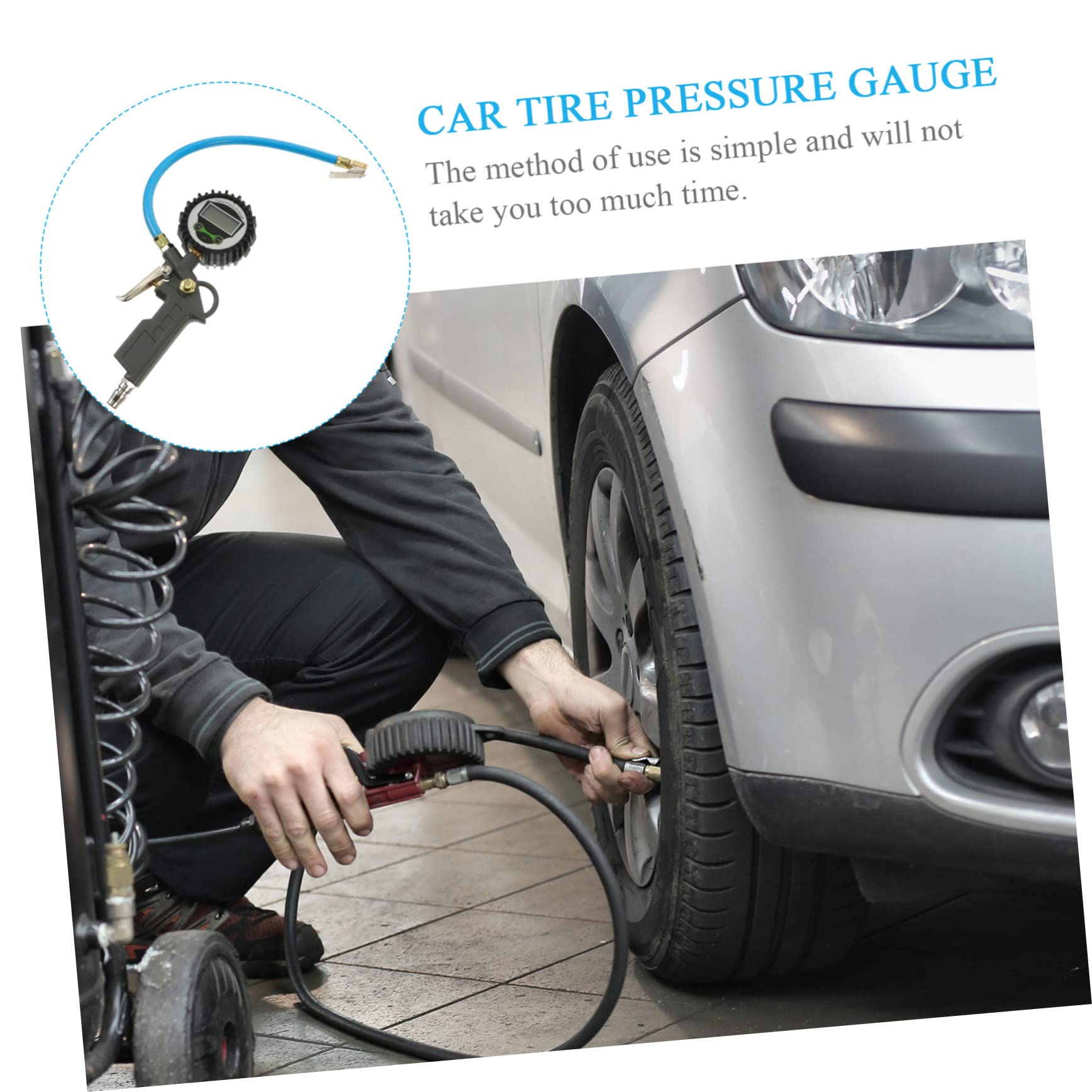 Manomètre Numérique Alliage D'aluminium de Pression des Pneus pour Voiture, Affichage Digital Mesure Précise, Portable pour Entretien Auto