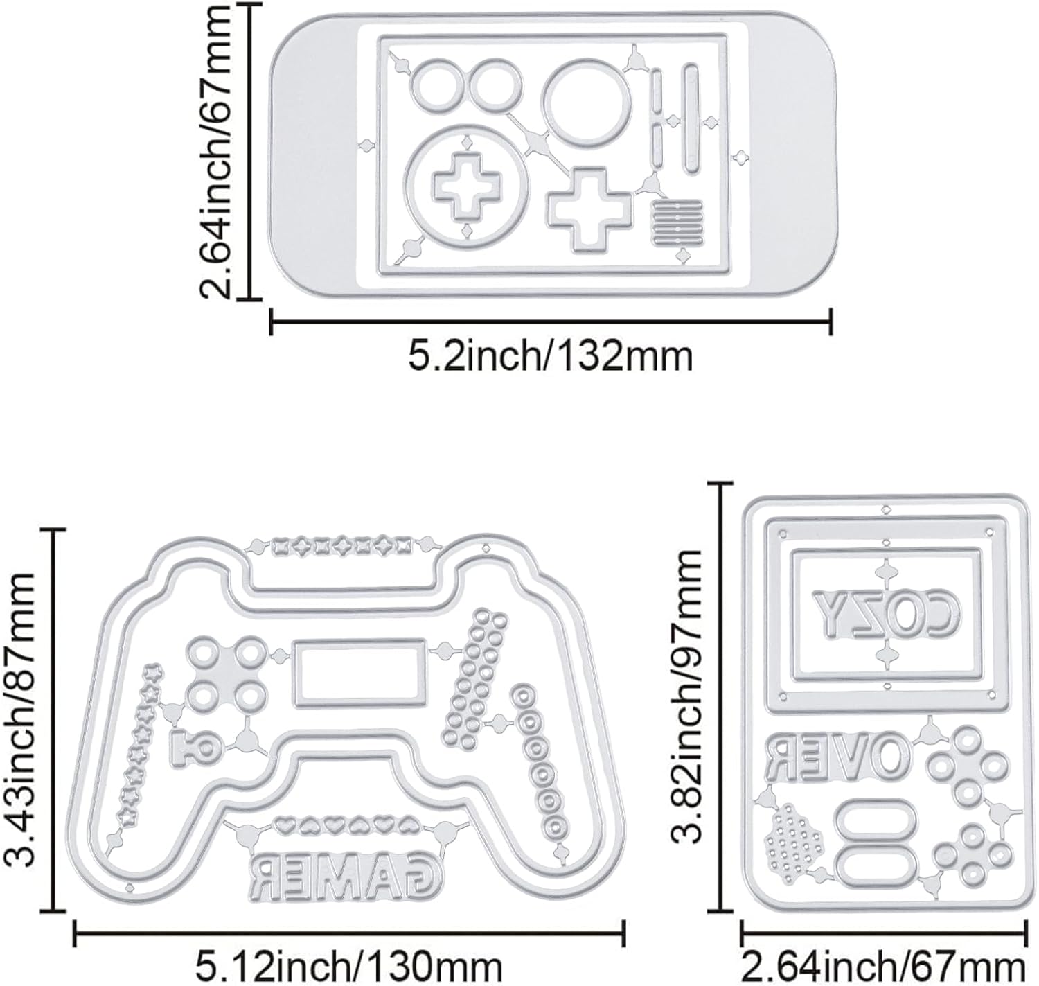 GLOBLELAND Game Console Shaker Cutting Dies for Card Making Game Machine Shaker Cut Die for DIY Scrapbooking Journal Embossing Paper Craft Decor
