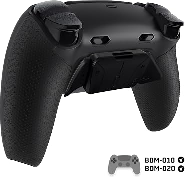 eXtremeRate Plus MAX RISE4 Remap Back Paddles Kit for PS5 Controller BDM-010 BDM-020, Remappable Back Buttons Kit with Adjustable Clicky Trigger Stops & Rubberized Grip for PS5 Controller - Black