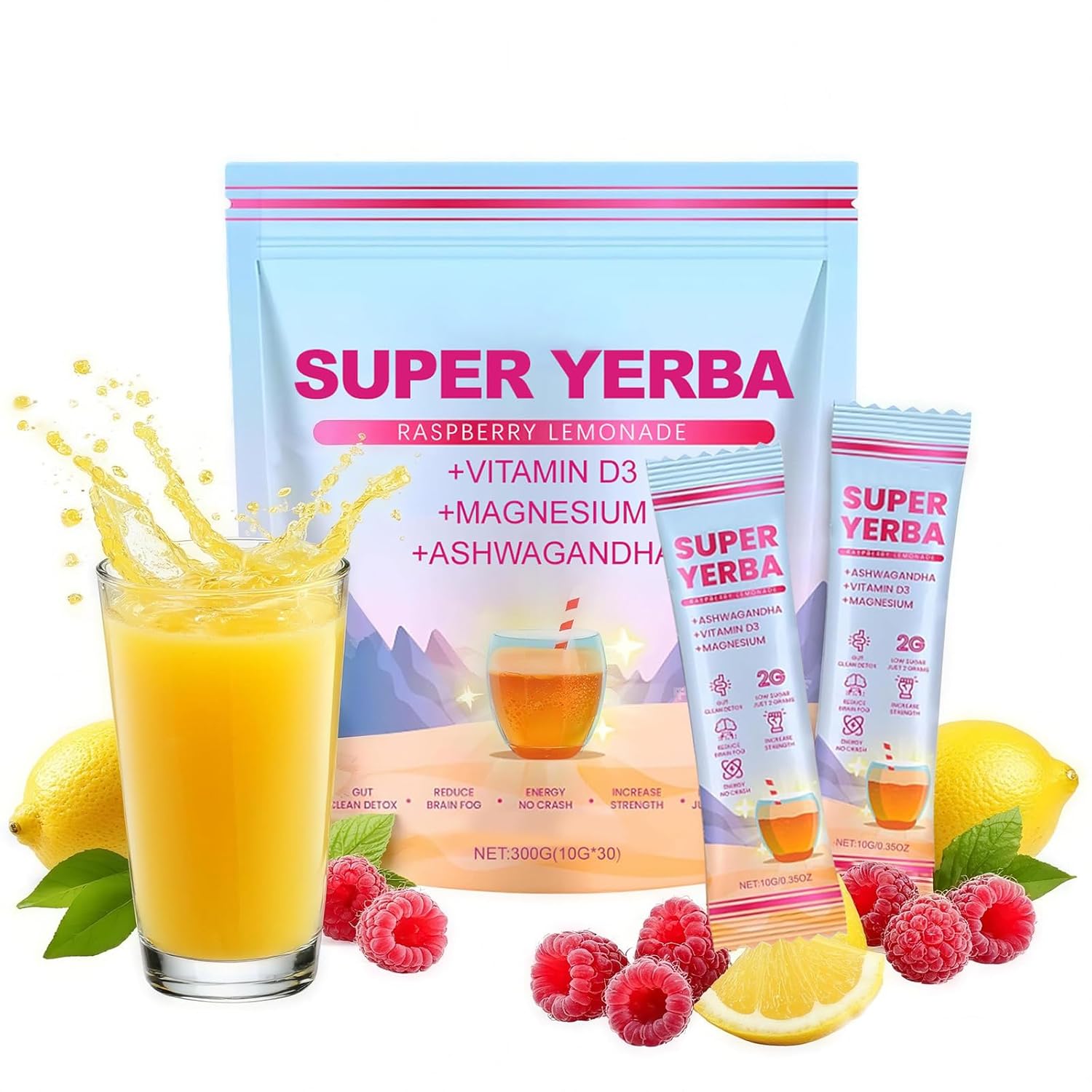 Super Yerba Mate Instant Powder Variety Pack - Citrus, Lemon & Grapefruit Flavors | 30 Servings Each | Energy Boost, Mental Clarity, Gut Health & Satiety | Prebiotics, Probiotics, Hot & Cold Brew, Portable (3pcs/set)