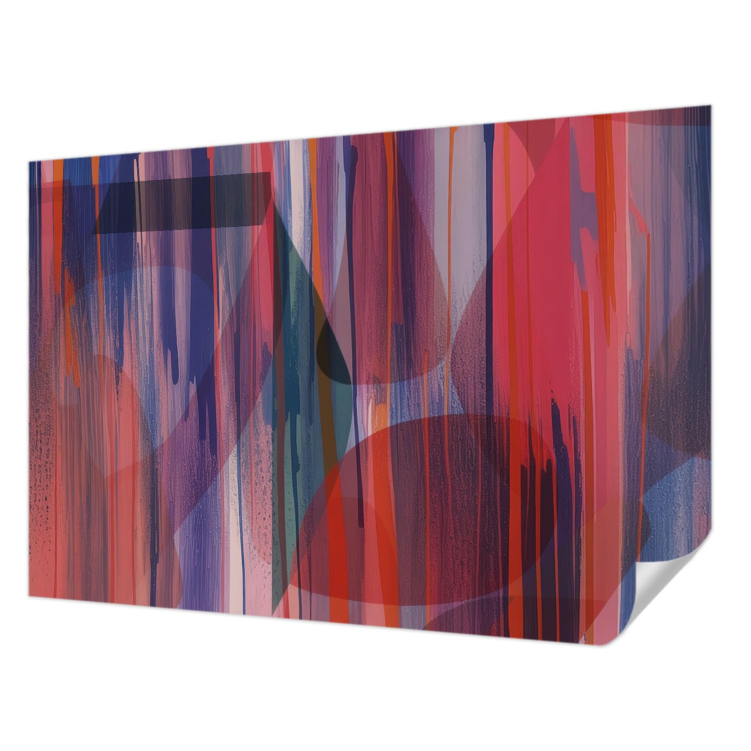 Papier peint adhésif rayures arc-en-ciel 152x104 cm pour déco salon moderne