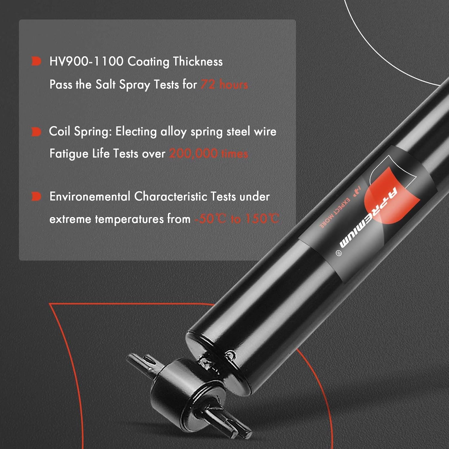 A-Premium Rear Suspension Shock Struts Absorber Compatible with Ford Excursion 2000-2005, 4WD, 2-PC Set