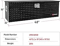 Vista 2 de FORWODE - Caja de herramientas de 48 pulgadas para cama de camión, de aluminio para camioneta, caja de herramientas para RV, cajas de herramientas