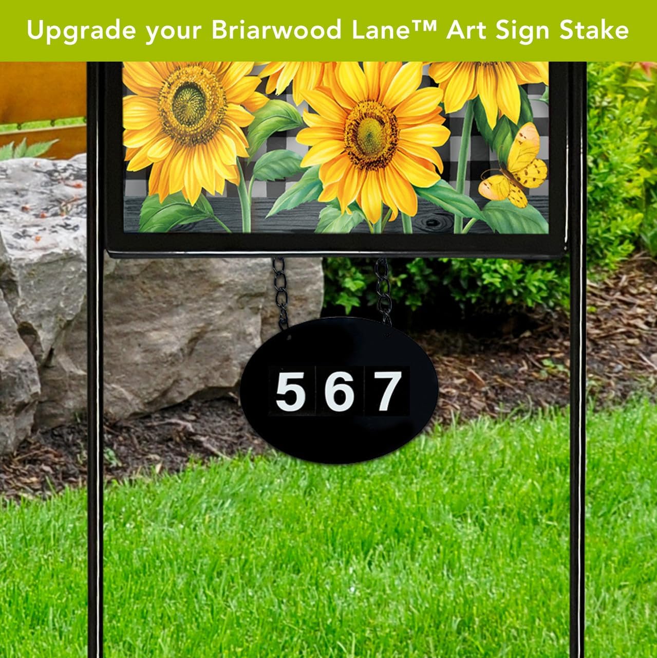 Briarwood Lane Metal Art Sign Hanging Address Marker