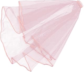 NOLITOY Double Layer Satin Wedding Veil for Bride Short Bridal Veil with Delicate Wrapped Edges Soft Comfortable Material for Bachelorette Party Wedding Ceremony and Photo Shoot Pink