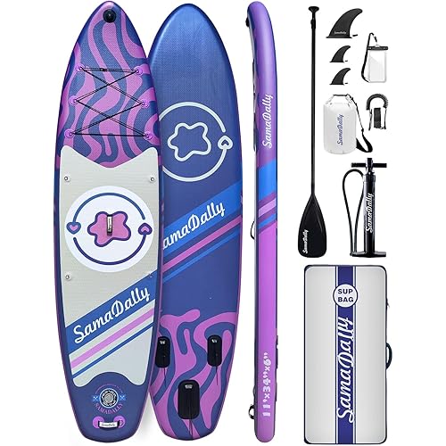 11'Stand Up Paddle Boards Surf Control with Premium SUP Board Accessories Backpack & Removable Fins, 34" Wide Inflatable Paddle Boards of All Skill Levels