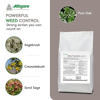 Alligare Tebuthiuron 20P Herbicide Weed Killer for Rangeland, Pastures, and Wildlife Habitats - Pre- and Post-Emergent Brush Killer - Long-Lasting, Selective Control of Woody Plants - 25 lb