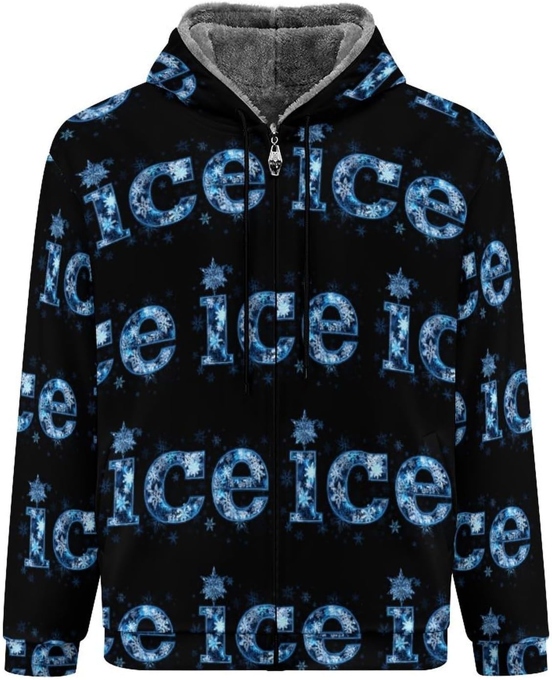 ICE Men's Hooded Coat Fleece Lining Sweatshirt Zip Up Jacket Warm Hoodie