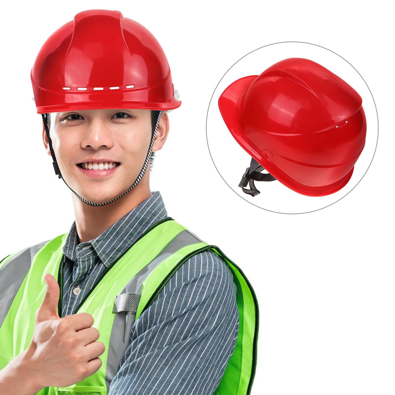 Casco de Seguridad para Construcción Abs Rojo, Resistente y Ventilado