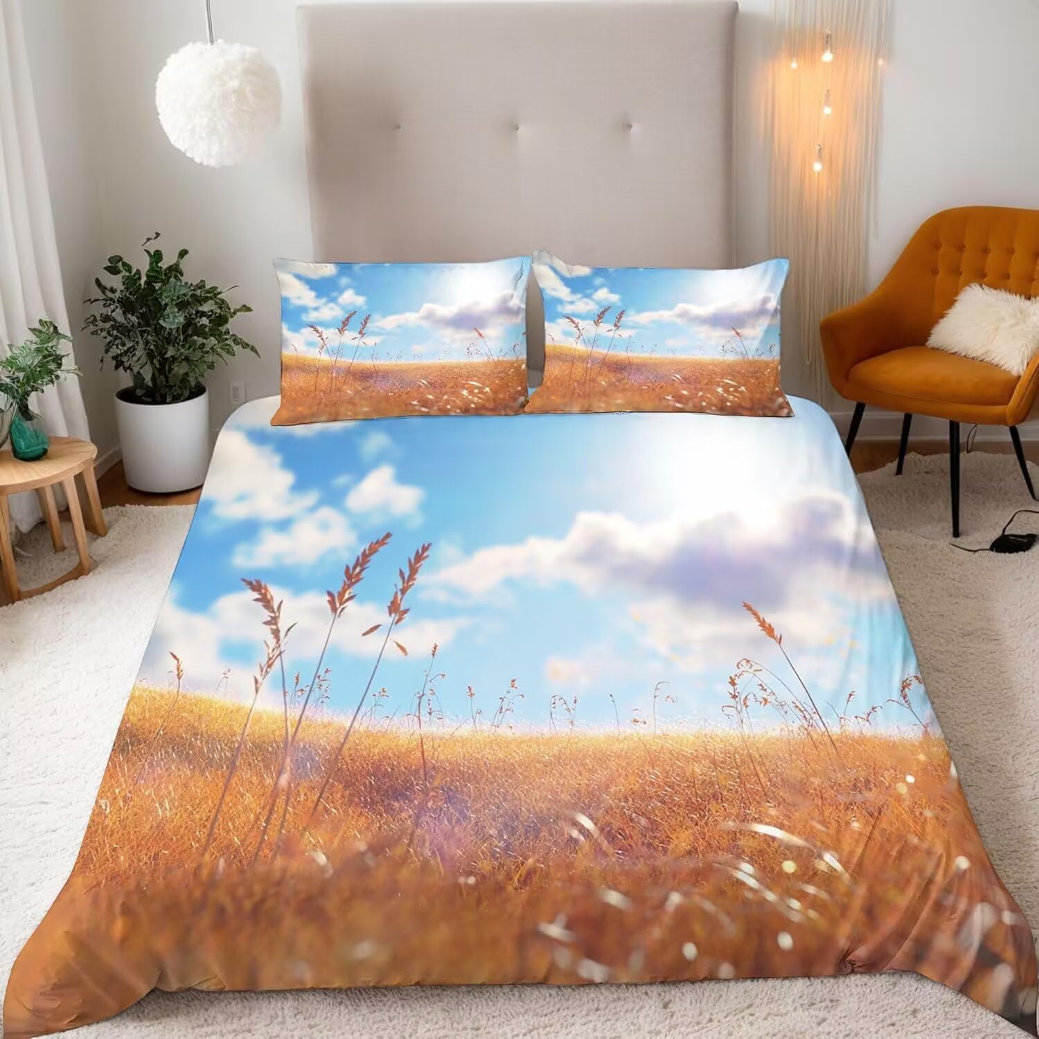 Parure de lit 140x200 motif Prairie pour créer un cocon nature dans une chambre d'ado