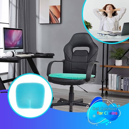 Miniatura 6 de masteymoh Cojín de gel extra grueso para sentarse por mucho tiempo, cojín de gel de 1.6 pulgadas para aliviar la presión, cojín de gel refrescante