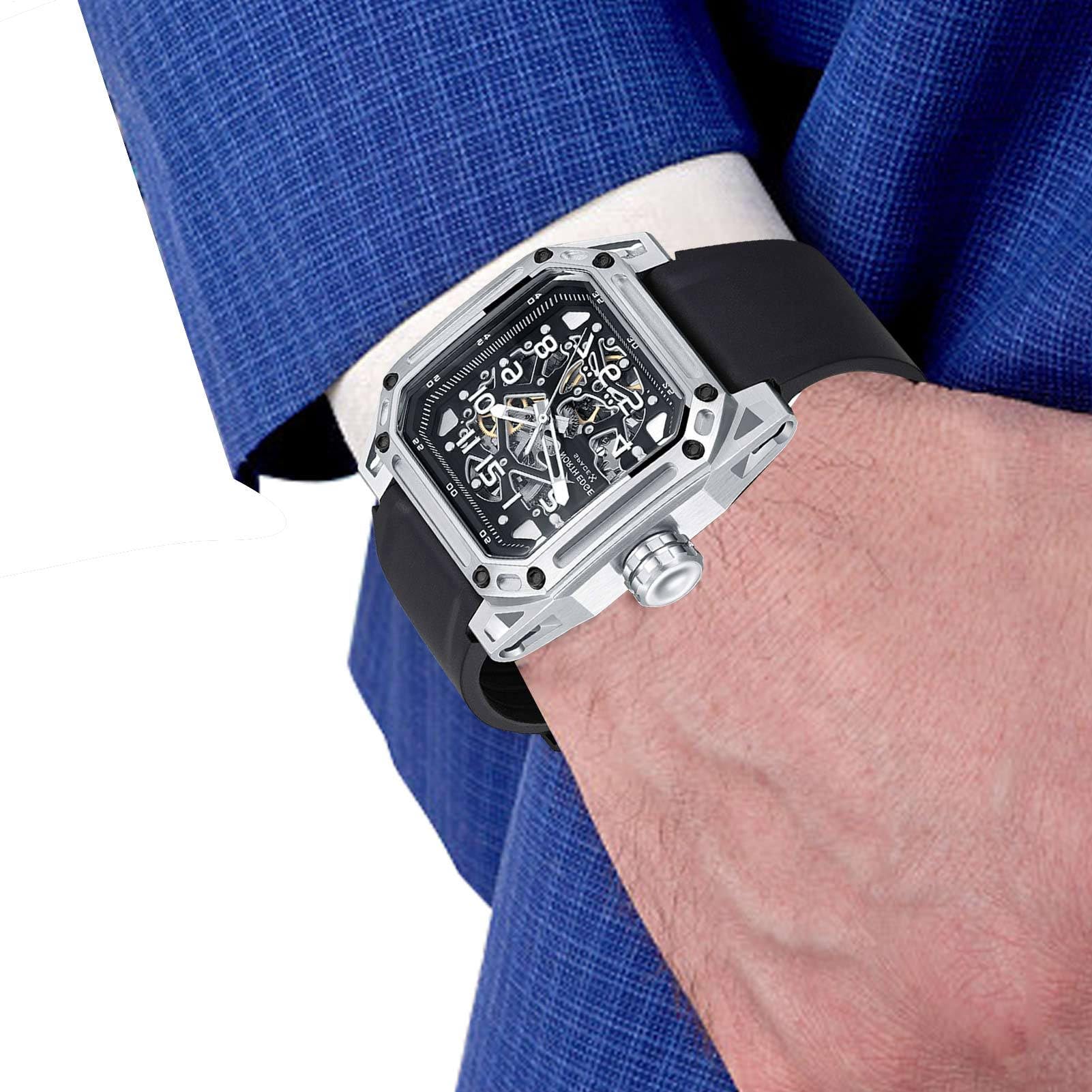 Generisch Reloj Esqueleto de Lujo para Hombre – Reloj mecánico automático