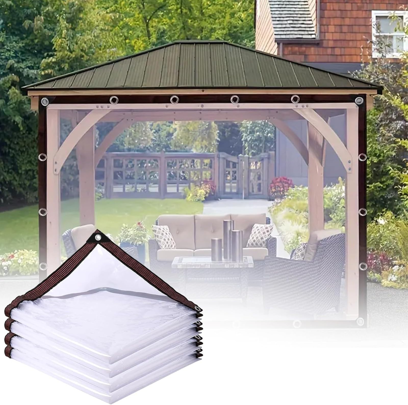 Lona transparente impermeable para gallinero y conejera que evita humedades