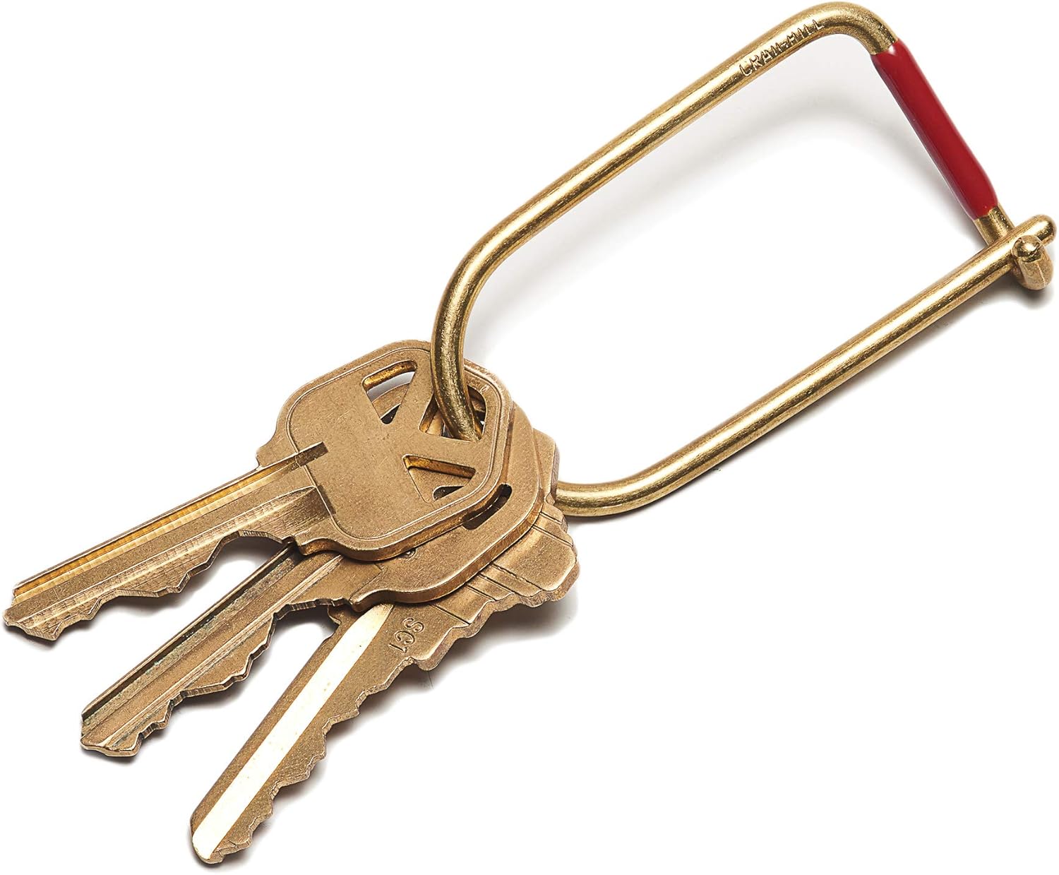 Craighill Wilson Brass Keyring - 2” Carabiner Keychain Clip, Key Ring for Car Keys, Lightweight, D Ring Key Organizer