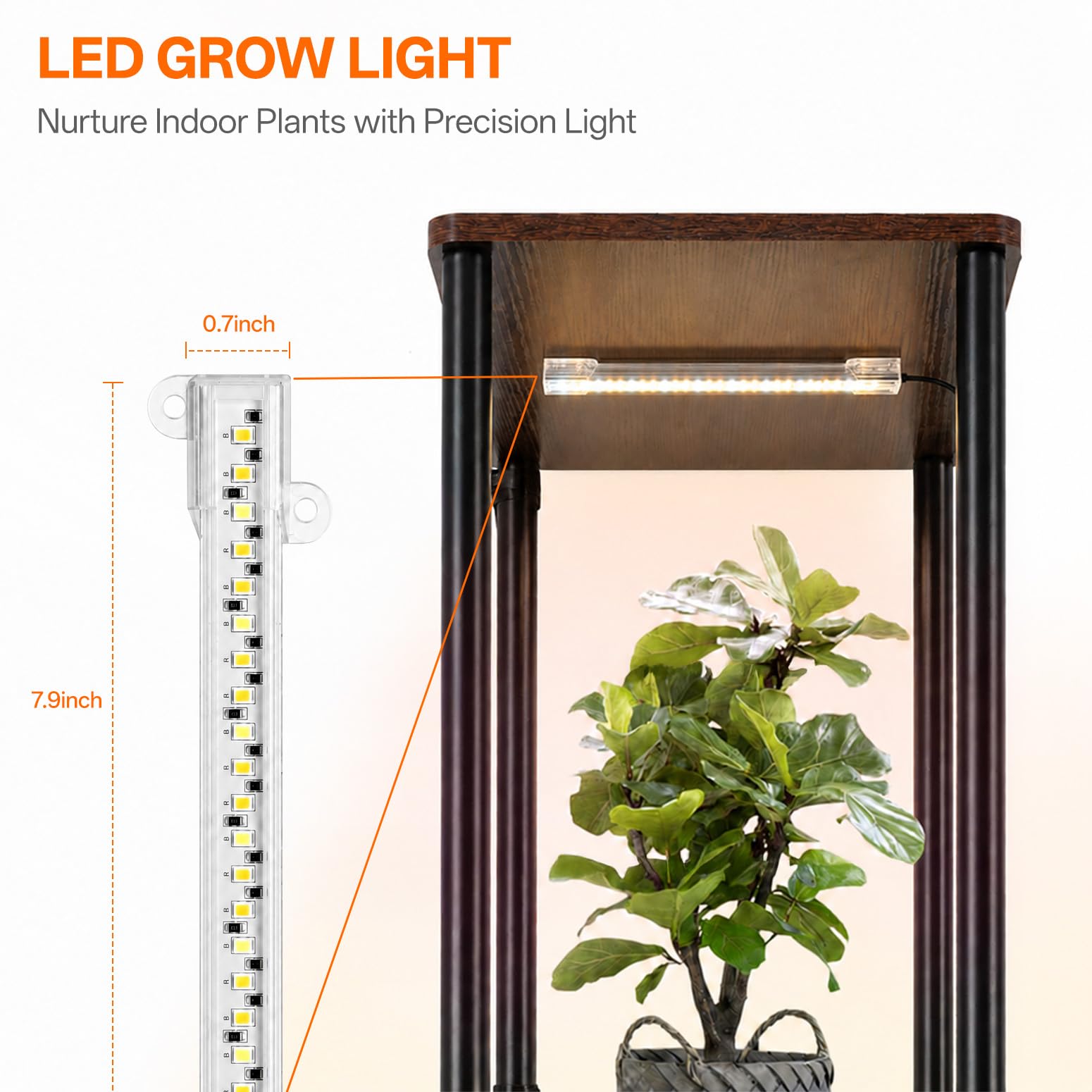 Bstrip Pflanzenregal mit Wachstumslicht, 135cm Blumenregal Indoor
