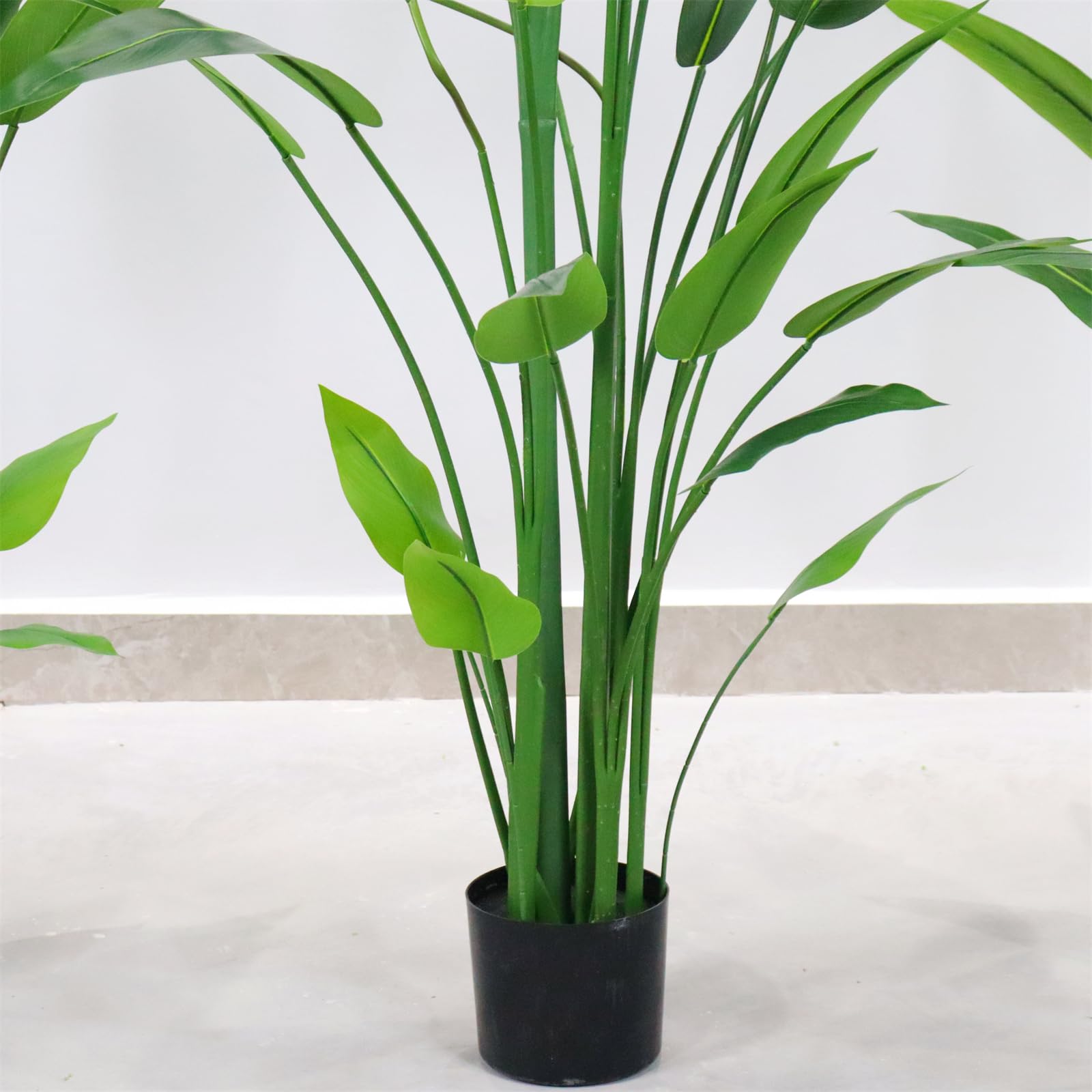 Zstar Plante d'oiseau de Paradis Artificiel en Pot avec de Faux Oiseaux et 23 Feuilles, Grandes Plantes artificielles en Pot pour Salon, Maison, Bureau, Jardin - 160 cm