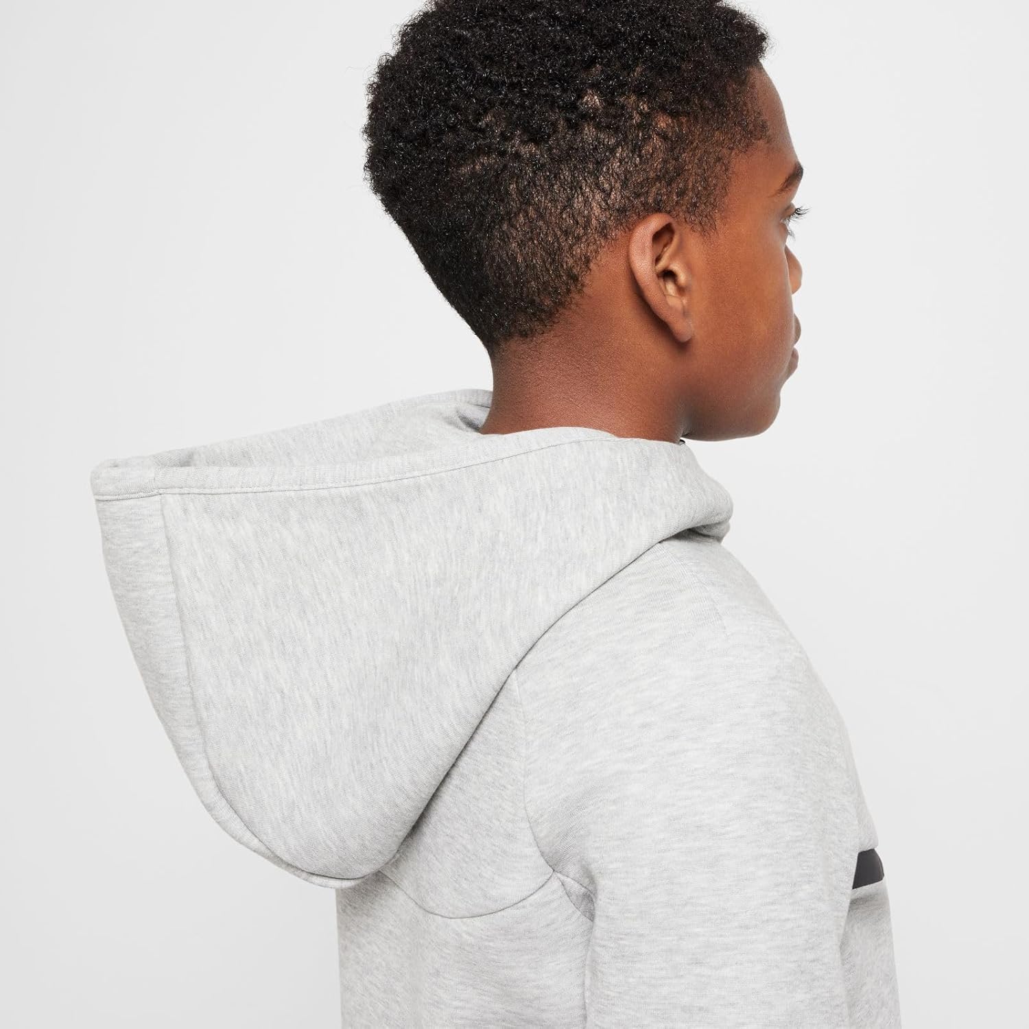 Nike Sportswear Tech Fleece Big Kids' Full-Zip Hoodie (HV5867-063, Dark Grey Heather/Dark Grey Heather/) Size Large - Image 8