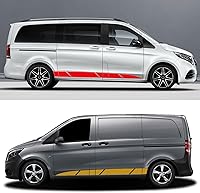 Vista 3 de Adhesivos de coche Van Side Body Stripes Calcomanías de vinilo para M=ercedes B = ENZ Vito Viano V Class W447 W639 Auto Tuning Accesorios