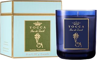 Feu de Touch 10oz Candle - Gardenia & Pomegranate Scented, Hand Poured Soy-Wax Blend with 100% Cotton Wick, 60 Hour Burn Time