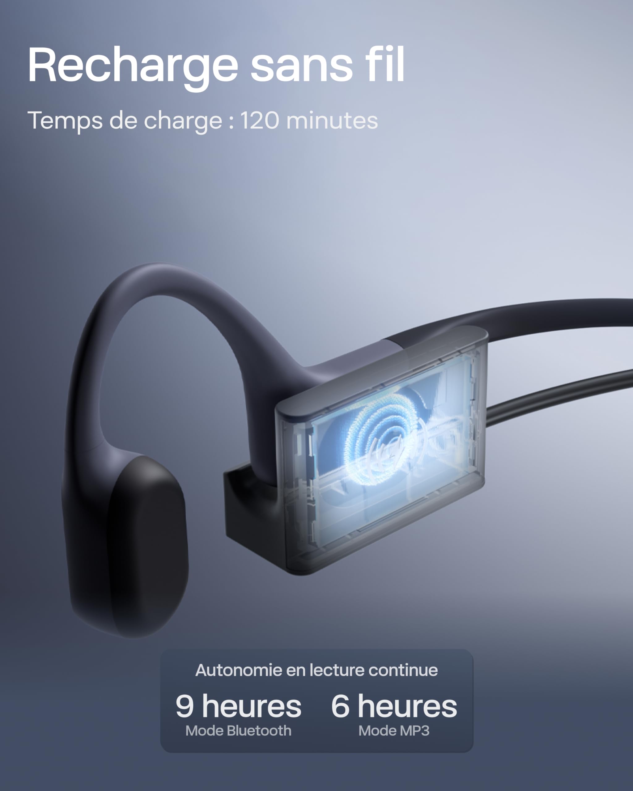 SHOKZ OpenSwim Pro Casque à conduction osseuse, écouteurs sans fil à oreilles libres, IP68, Bluetooth 5.4, stockage MP3 32 Go, micros à annulation de bruit, 9 h d'autonomie pour courir et nager - Gris
