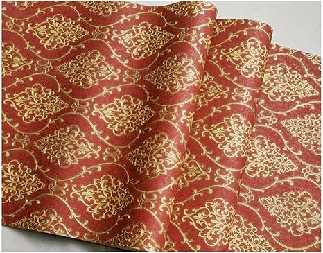 Amazon Co Jp 壁紙 ヨーロッパのダマスカスの壁紙リビングルームのテレビの背景の壁のダイニングルームの3d凹面 凸面のpvc壁紙 色 C Diy 工具 ガーデン