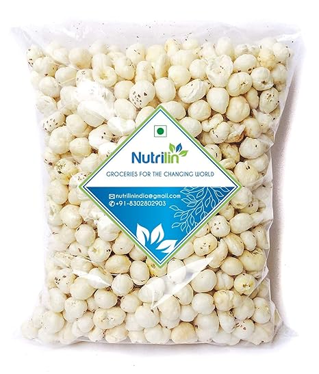 Nutrilin Jumbo Handpicked Lotus Seeds / Fox Nuts Big Size Phool Makhana (Pop / Gorgon Nut Puffed Kernels ) (1kg)