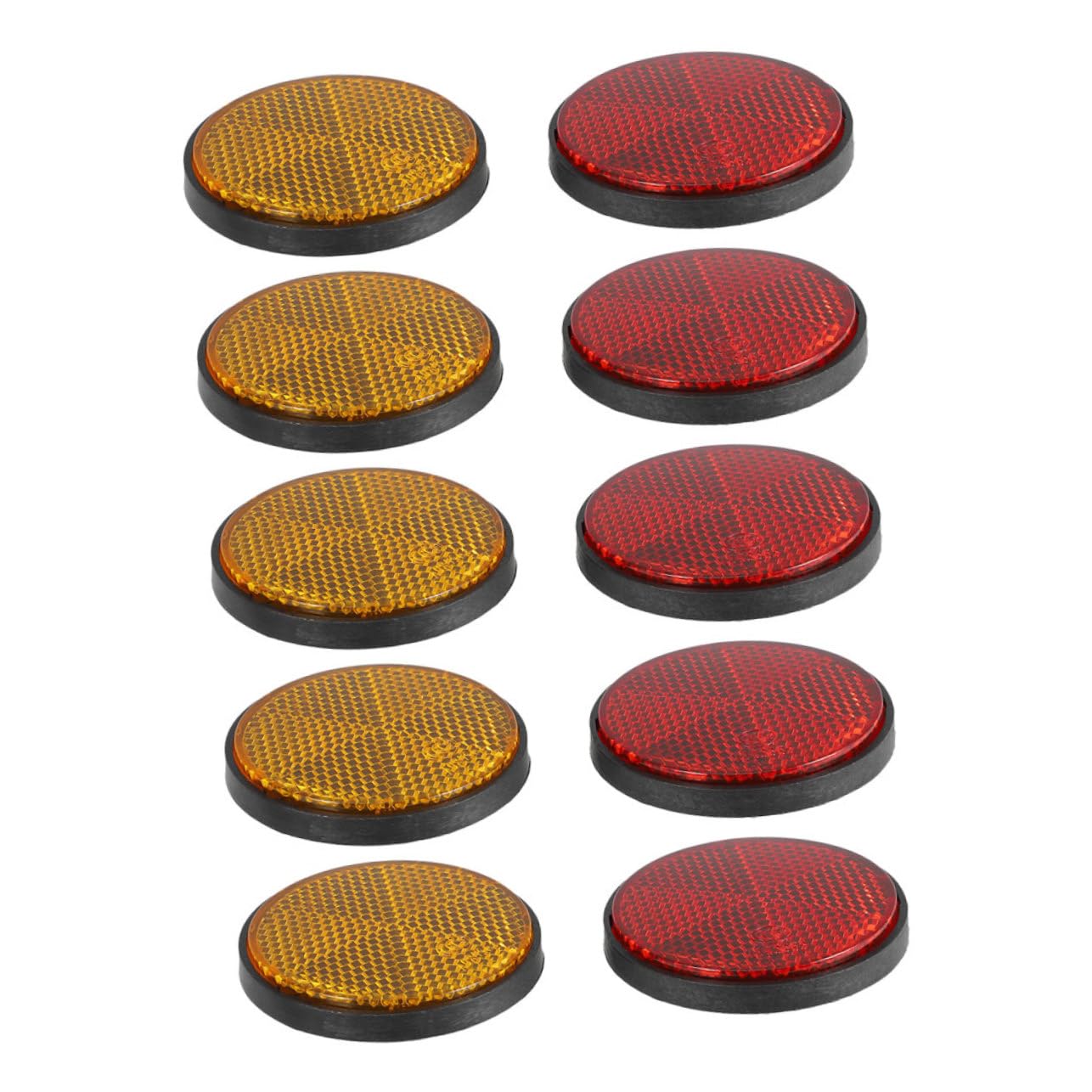 Abaodam 10pcs Motorcycle Reflectors: Night Riding Round Lattice Bicycle Rear Reflectors - Reflective Safety Warning for Motorcycles Scooters Electric Bikes