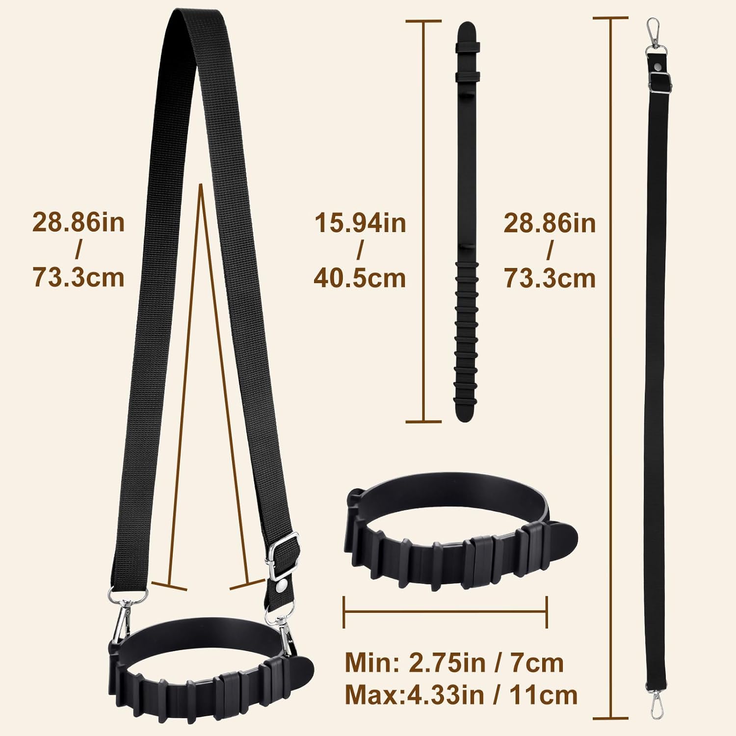 Water Bottle Strap, Silicone Water Bottle Holder with Strap, Adjustable Handle Shoulder Carrier for Stanley - Image 6