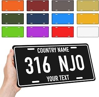 Syzcreamy Custom License Plate Personalized Add Your Own Text or Image License Plate Aluminum Fade Resistant License Plate Covers 6x12 Inch (Style 2) (CP-0022212)