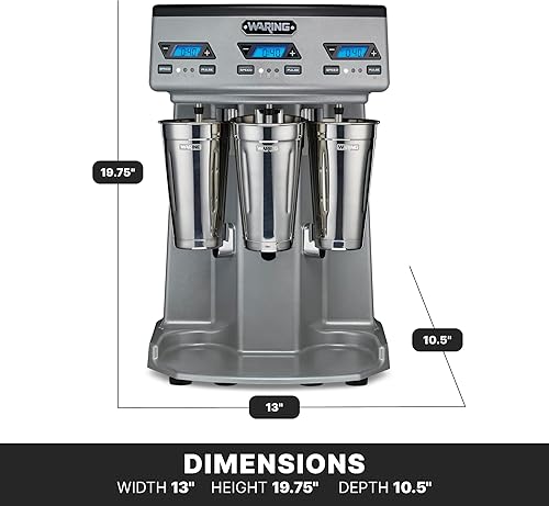 Miniatura 15 de Waring Commercial WDM120TX - Mezclador de bebidas con husillo de 1 Hp resistente con temporizador de cuenta regresiva, pantalla digital