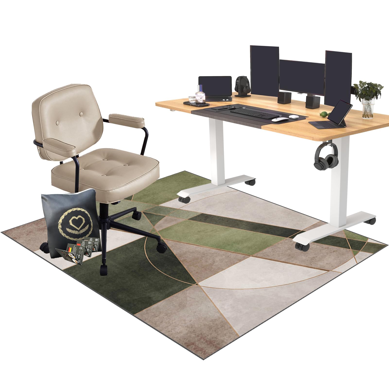 EYKWKB Office Chair Mat for Carpet | Hard-Floor Chair Mats | Desks Mat Large 150 x 200 cm | Computer Gaming Chair Mat for Carpeted Floors | Non-Slip Carpet Protector Chair Mat for Home Office Study