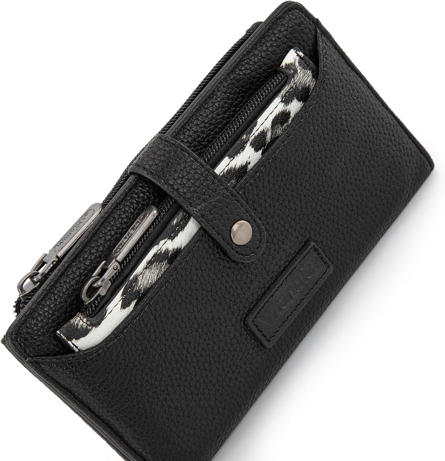 Montana West X Wrangler Black Wallet for Women Leopard Print Wallets, Card Cases & Money Organizers Bifold Credit Card Cash Wallets Ladies Female Clutch Wallet with Double Coin Purses - Image 5