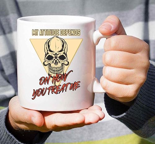 Miniatura 4 de Novelty Gift Attitude-based Gifts for Men and Women, Ideal for Halloween - Skull with Treatments, Funny Gift Idea on 11 Oz White Ceramic Coffee Mug
