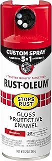 Rust-Oleum 376899 Stops Rust Custom Spray 5-in-1 Spray Paint, 12 oz, Gloss Sunrise Red