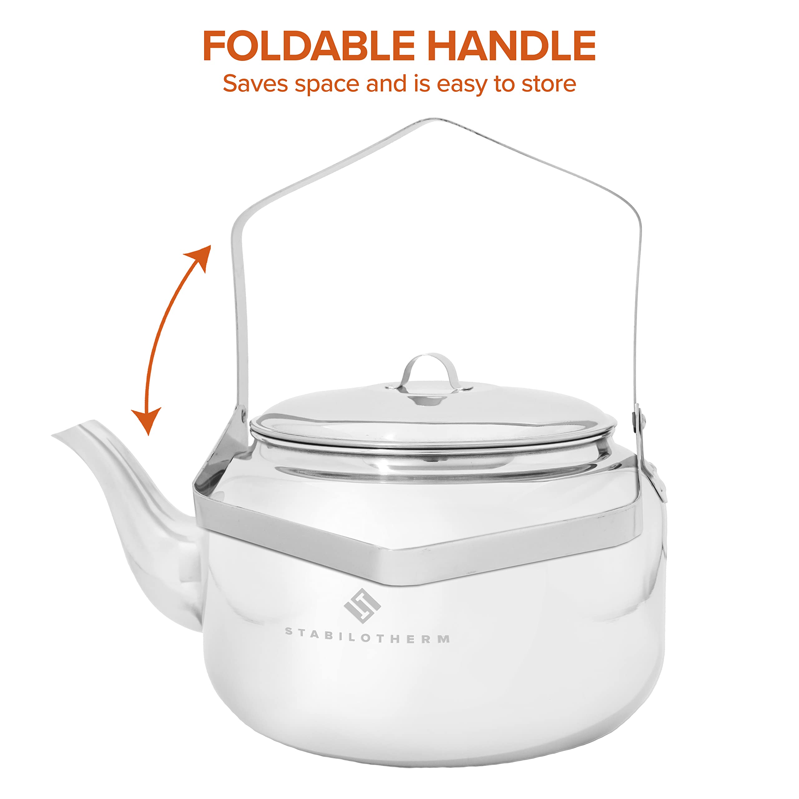 Edelstahl Outdoor-Kaffeekessel 4 Liter I ideal für Lagerfeuer & Grill – Teekessel Wasserkessel Teekanne Wasserkanne Kochgeschirr – ideal für Outdoor Camping Wandern Reisen Picknick