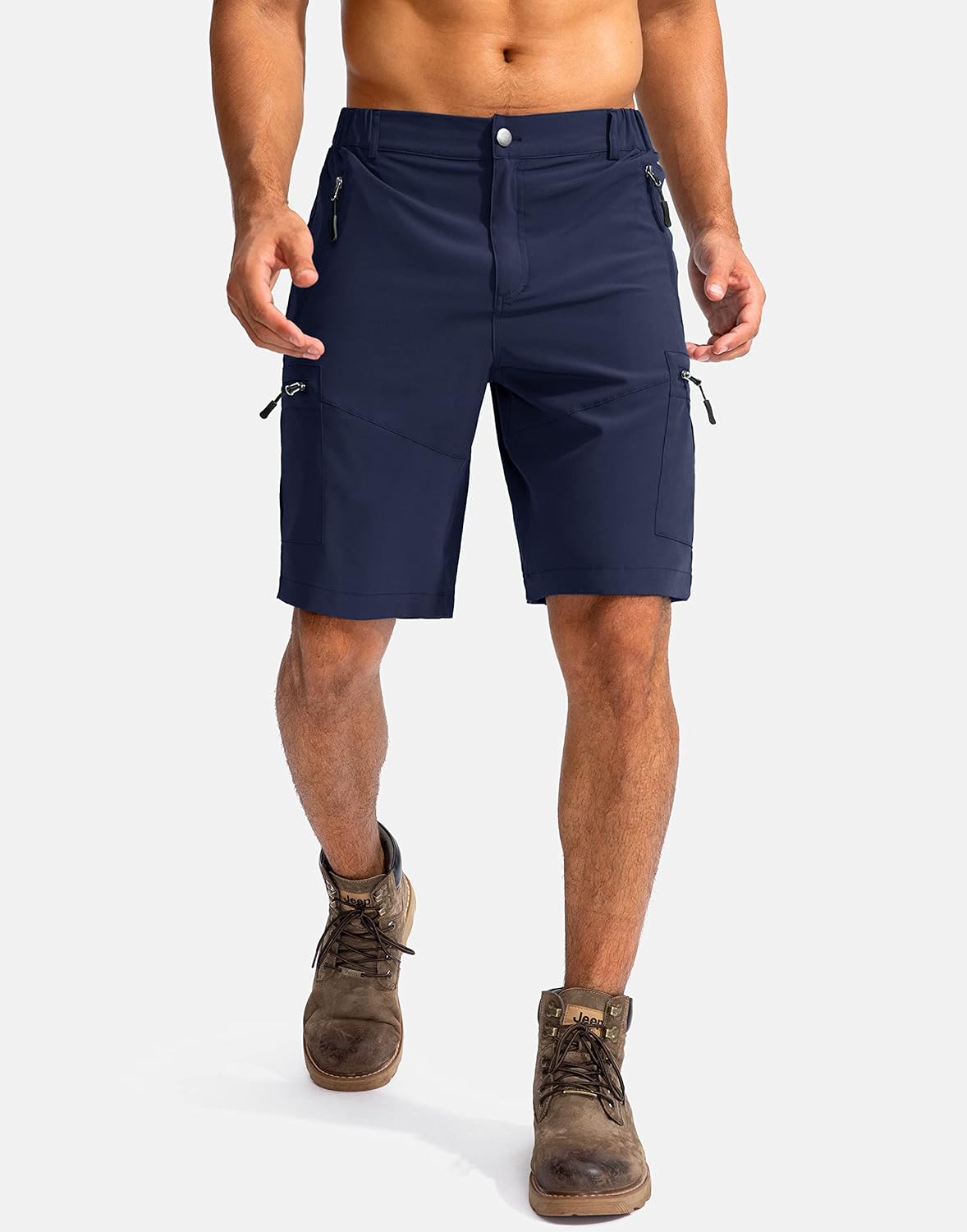 Pudolla Men's Hiking Cargo Shorts 9"/7"/11" Lightweight Outdoor Shorts for Men Trip Golf Camping Casual with 5 Zipper Pockets - Image 2