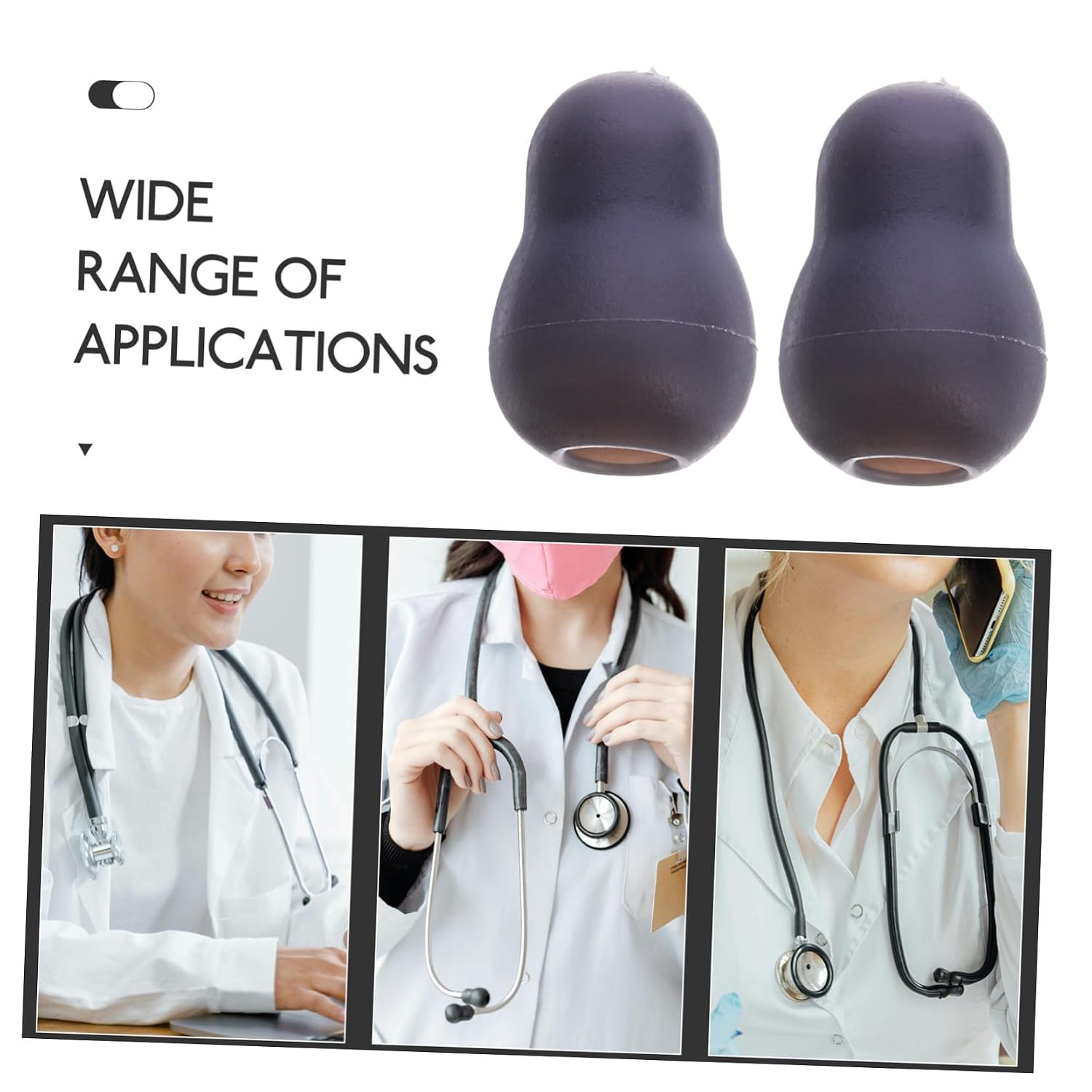 Zerodeko 10 Pairs Replacement Ear Tips for Stethoscopes PVC Earbuds Comfortable Soft-Sealing Earpieces Suitable for Medical Stethoscope Models