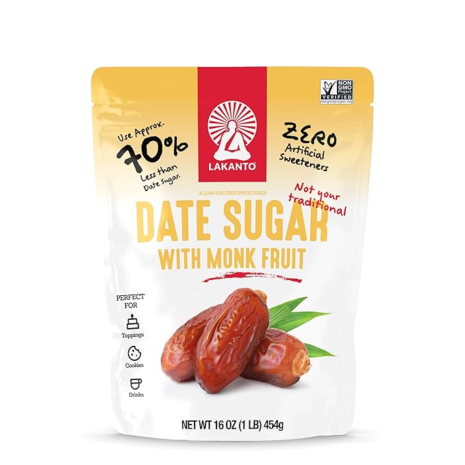 Lakanto Date Sugar with Monk Fruit Sweetener - Reduced Sugar