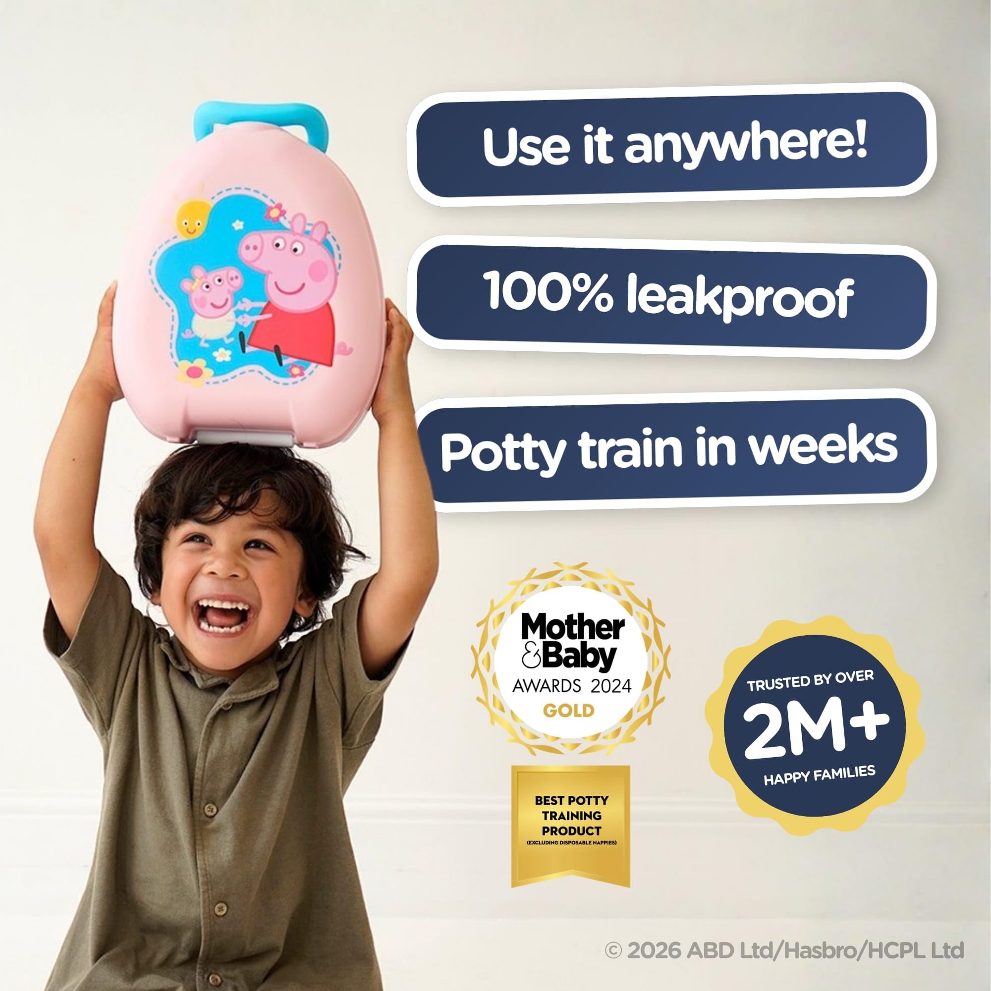 My Carry Potty- Reise-Töpfchen mit Peppa Pig Charakter, preisgekrönter, tragbarer Kleinkind-Toilettensitz für Kinder, die überall hin mitgenommen werden können
