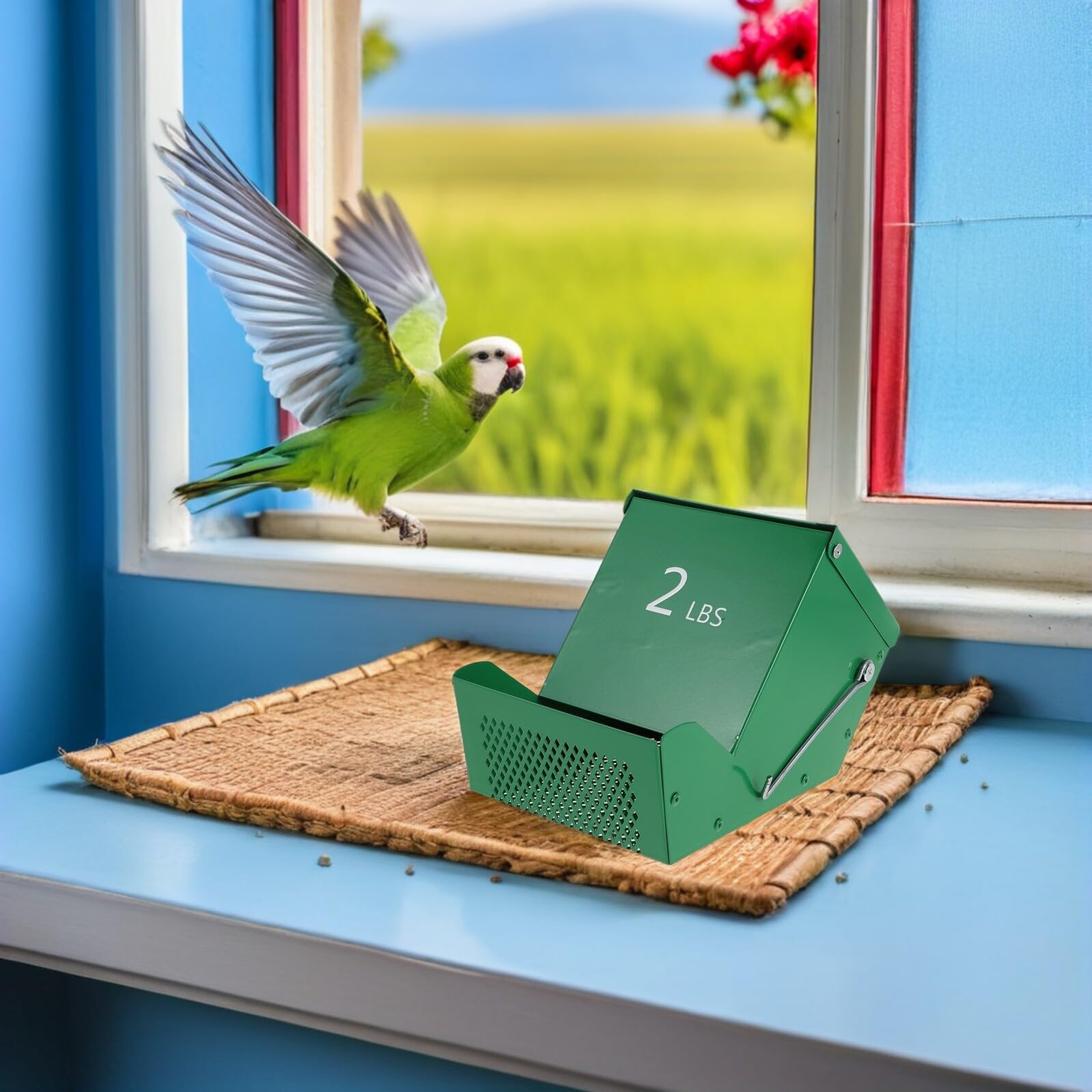 SHINEOFI 2set Mangiatoia in Metallo Per Piccoli Animali Con Coperchio Per Criceti Cincillà Conigli e Roditori Distributore Di Cibo Di Grande Capacità