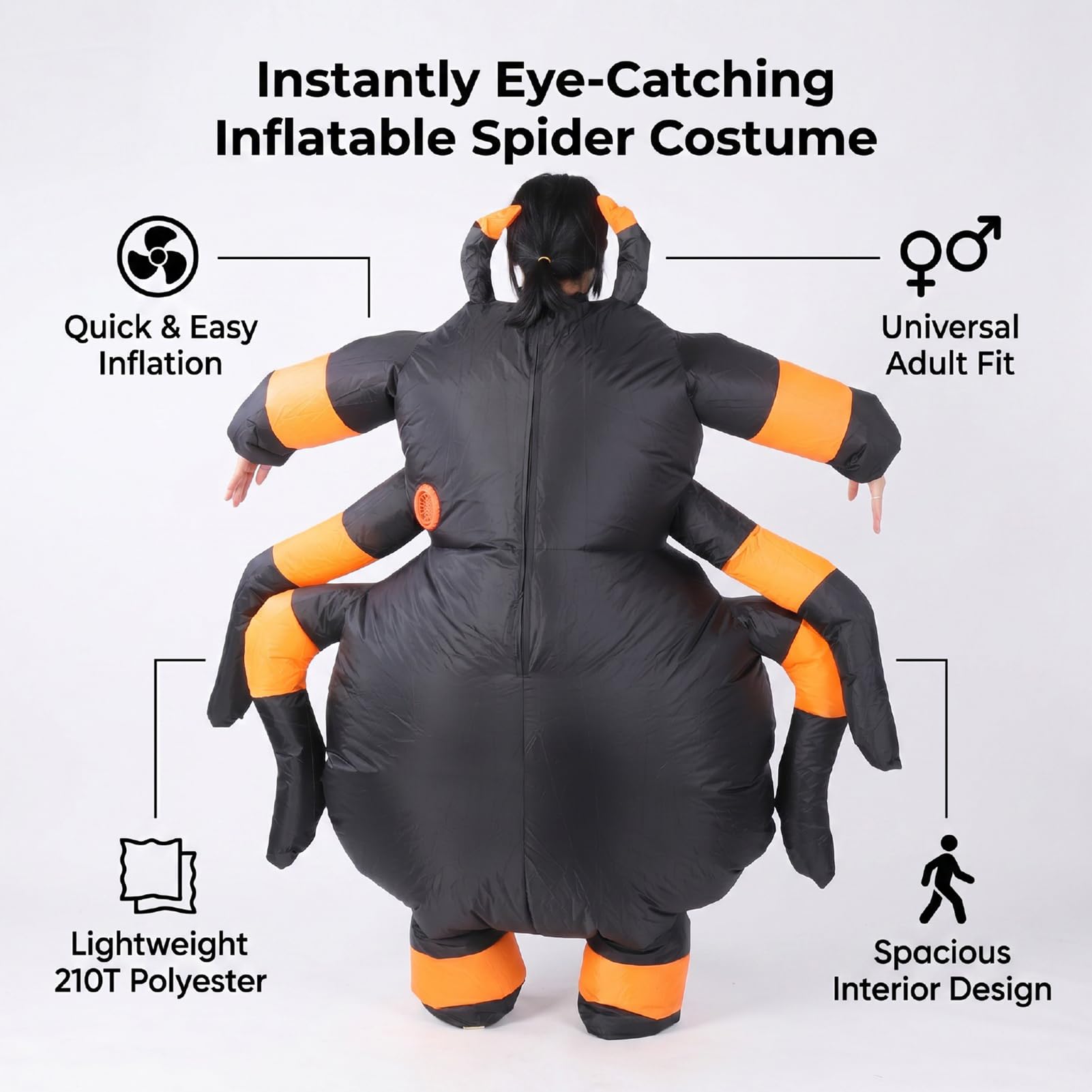Disfraz de Araña Inflable para 150 190cm Hombres Mujeres
