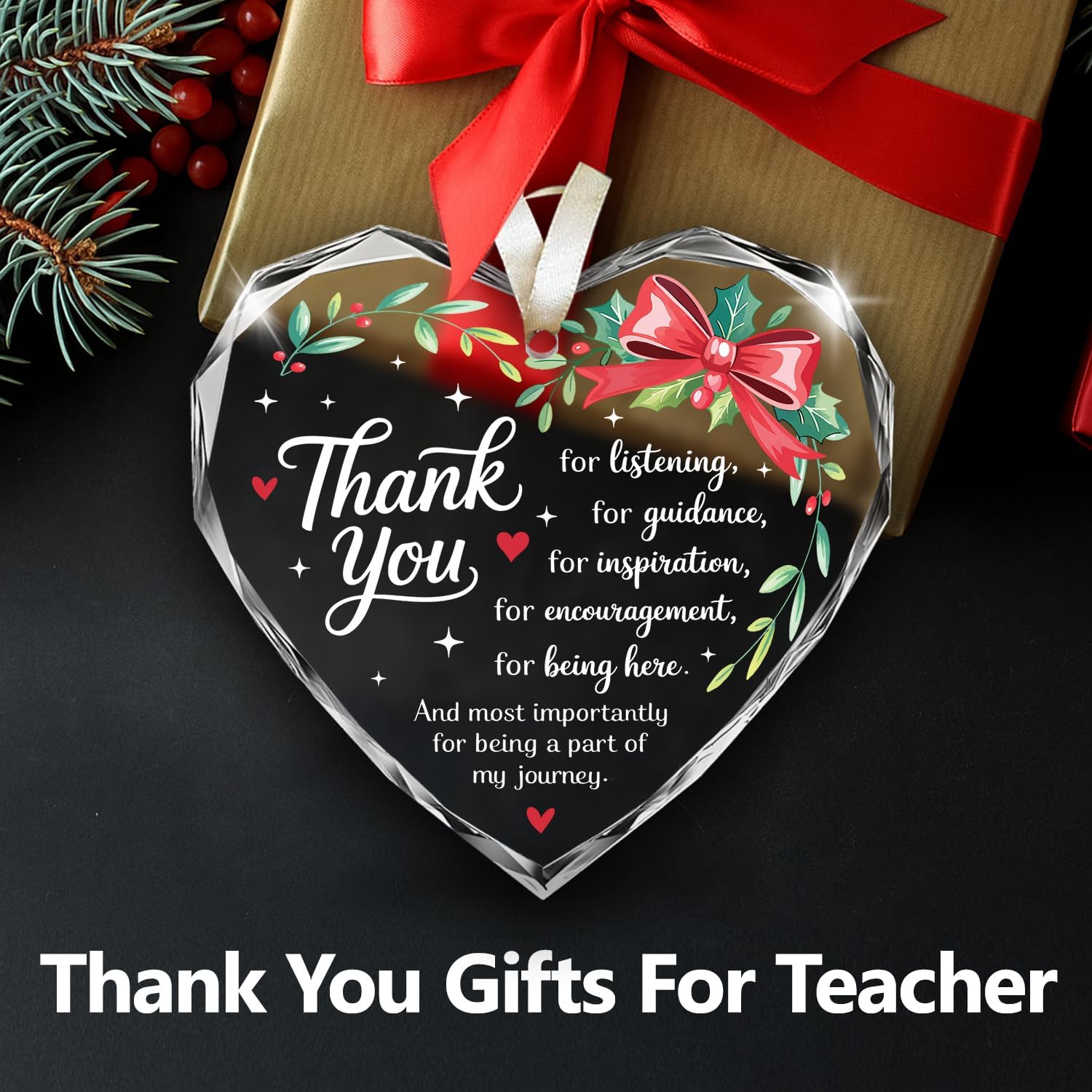 NewEleven Galentines Day Gifts for Women, Men - Teacher Appreciation Gifts, Thank You Ornaments for Coworkers, Boss, Employee - Teacher Christmas Ornament from Student, Kids - Galentines Day Ornament - Image 6