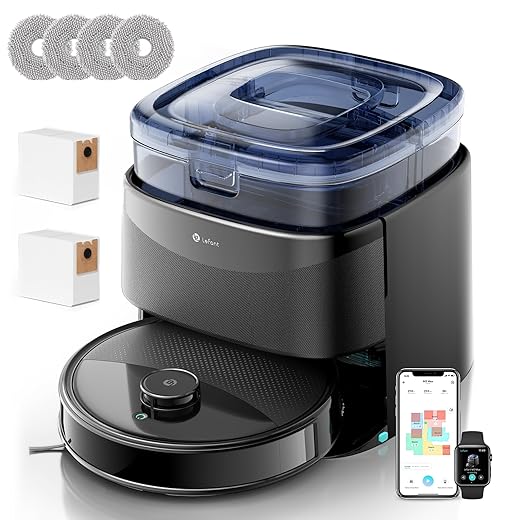 Lefant M3 Max Robot Aspirateur Laveur 20 000 Pa, Station Multifonctionnelle, Double Serpillière Rotative 200 TR/Min & Relevable 9mm, Navigation dToF, Évitement d'obstacles PSD, 220min, 5G/2.4G