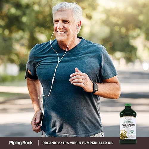 Miniatura 6 de Piping Rock Aceite de semilla de calabaza orgánico prensado en frío | 16 onzas líquidas | Extra virgen, sin OMG, suplemento sin gluten