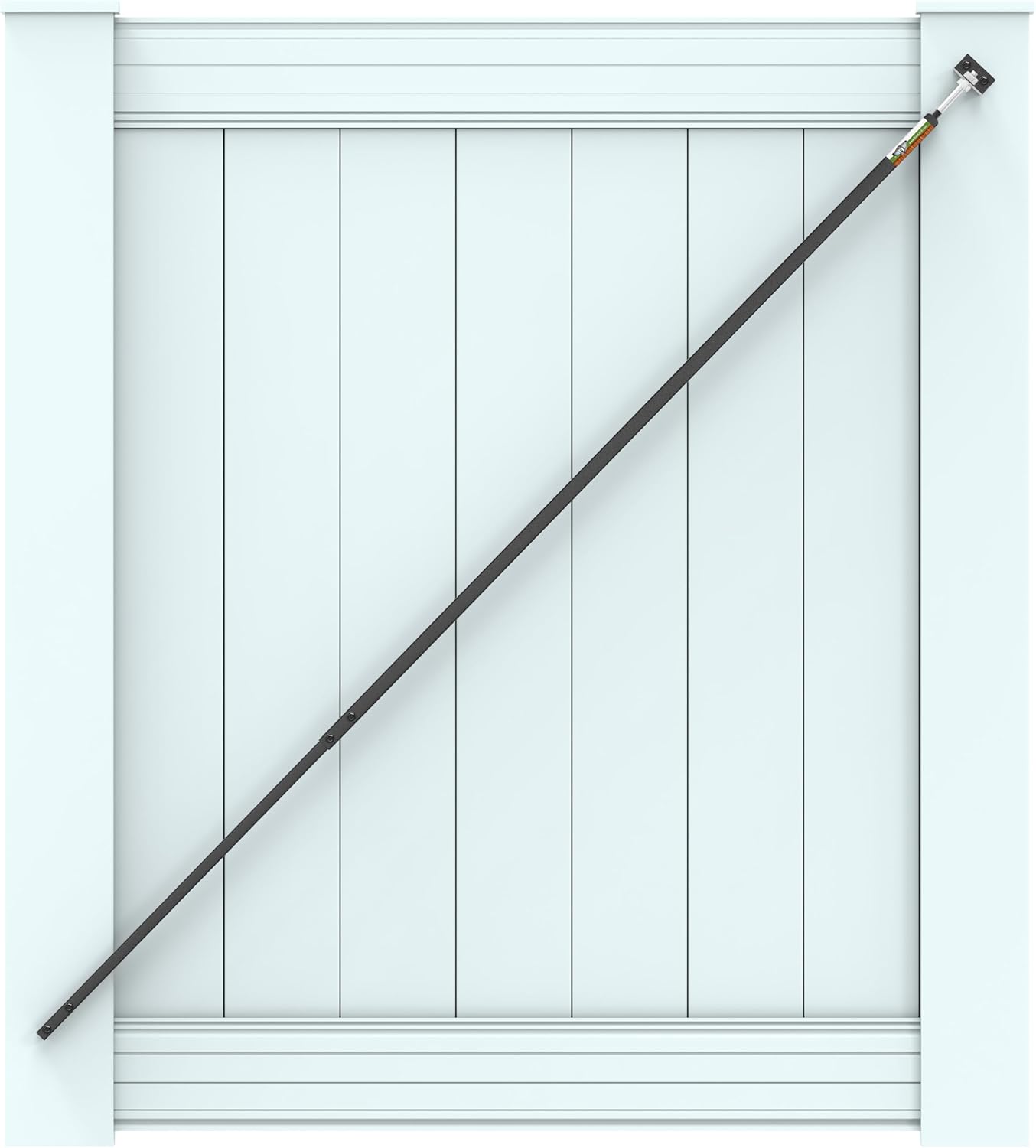 Black True Latch 8' Telescopic Gate Brace - Black Vinyl Fence Anti Sag Gate Brace Kit - Extends from 50" to 96" - 1 Patented USA Made Brace - Gate Brace Hardware Kit for Vinyl Fence Gates