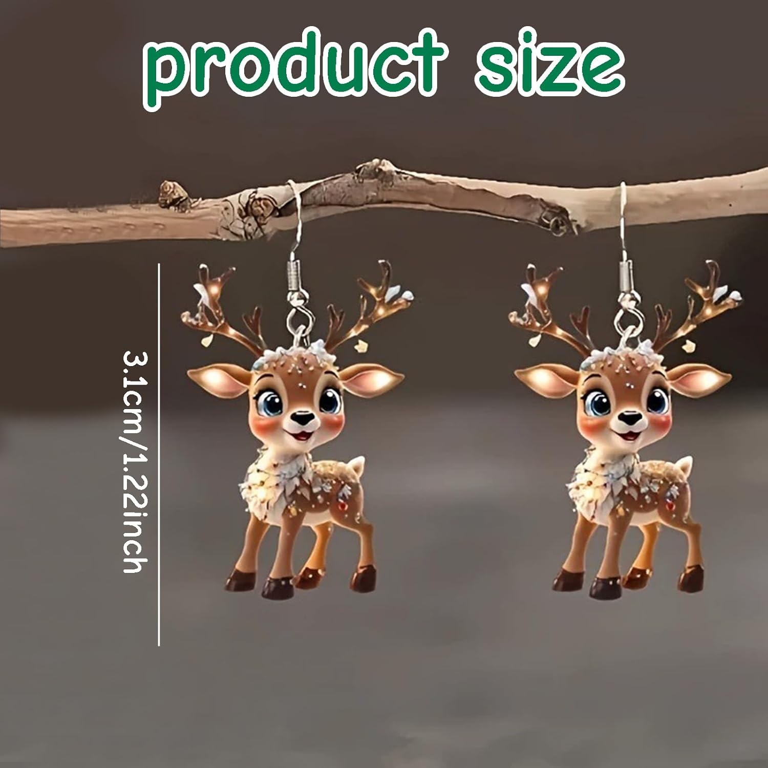 Christmas Earrings Reindeer Cute Small Elk Acrylic 2D Creative Design Christmas Earrings for Women Christmas Party Cosplay Jewelry - Image 7
