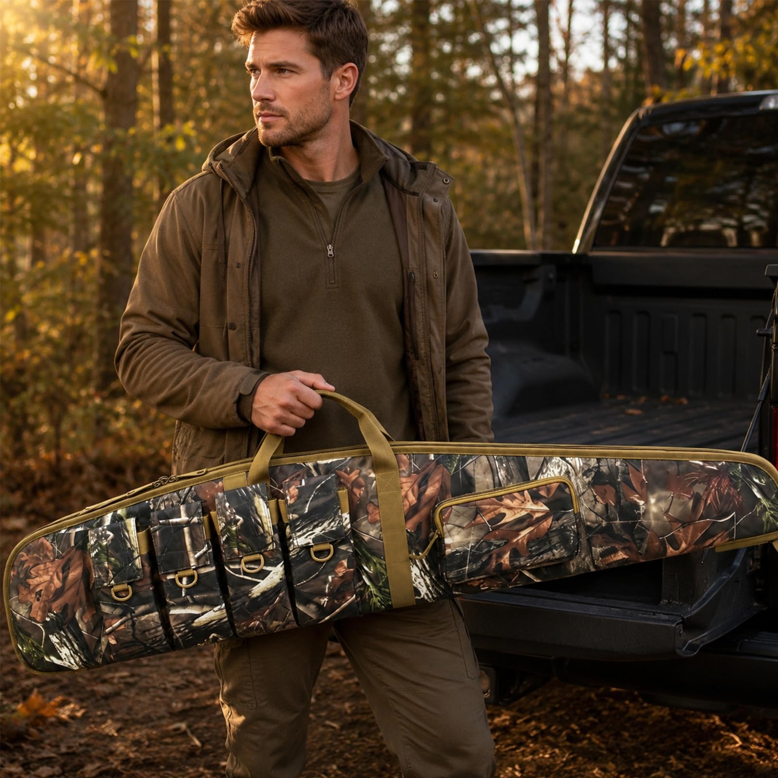 Fundas Soft-Rifle-Cases para pistolas para escopetas bolsa de rifle larga con bolsa de soporte para revista múltiple, almacenamiento y transporte de correa de hombro antideslizante ajustable