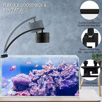 Lominie Aquarium Light Reef Coral Light with Smart Controller Dimming and Timer, Full Spectrum Fish Tank Light for 60cm Saltwater Reef Nano Aquarium [Energy Class G]