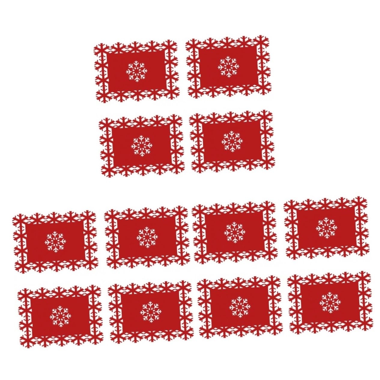 Sets de table de Noël Cabilock : 12 napperons flocon et nain rouge