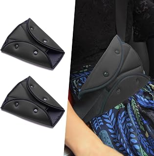 Jawmoy 2 PCS Car Seat Belt Adjuster, Car Protective Safety Strap for Kids, Short Adults, Auto Shoulder Neck Strap Adjuster, Universal Soft Cotton Seat Belt Adjuster (Black)